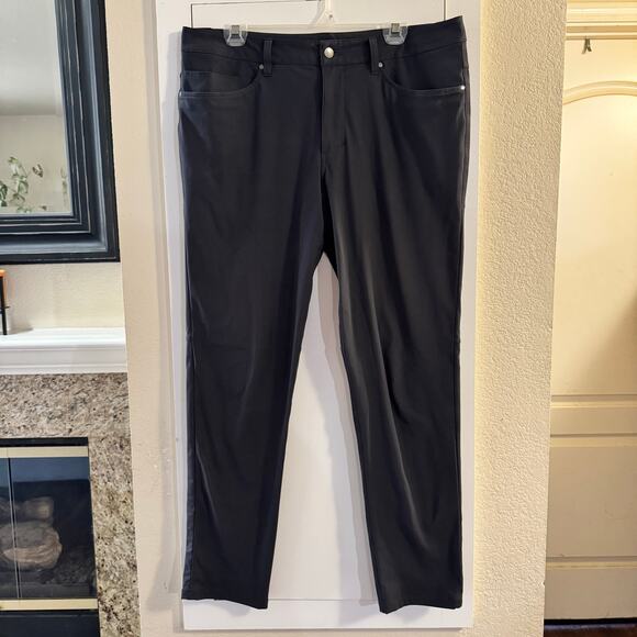 Lululemon ABC Pant Slim Warpstreme Obsidian Pockets Size 34 - Picture 3 of 8
